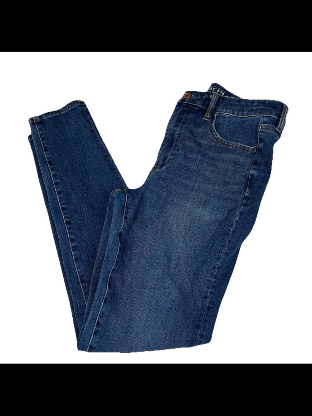 American Eagle Women’s Size 8 Super Hi Rise Jegging Jeans Dark Wash Stretch 3750